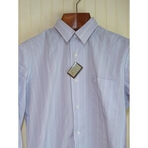 Boke Shirt Mens Medium Light Blue Textured Stripe Long Sleeve Dress Button Front